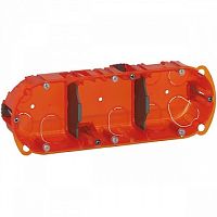 Batibox коробка монтажная повышенной  прочности 3-ная,  диаметр 67 мм²  глубина 40мм²  оранжевая |  код. 080103 |   Legrand